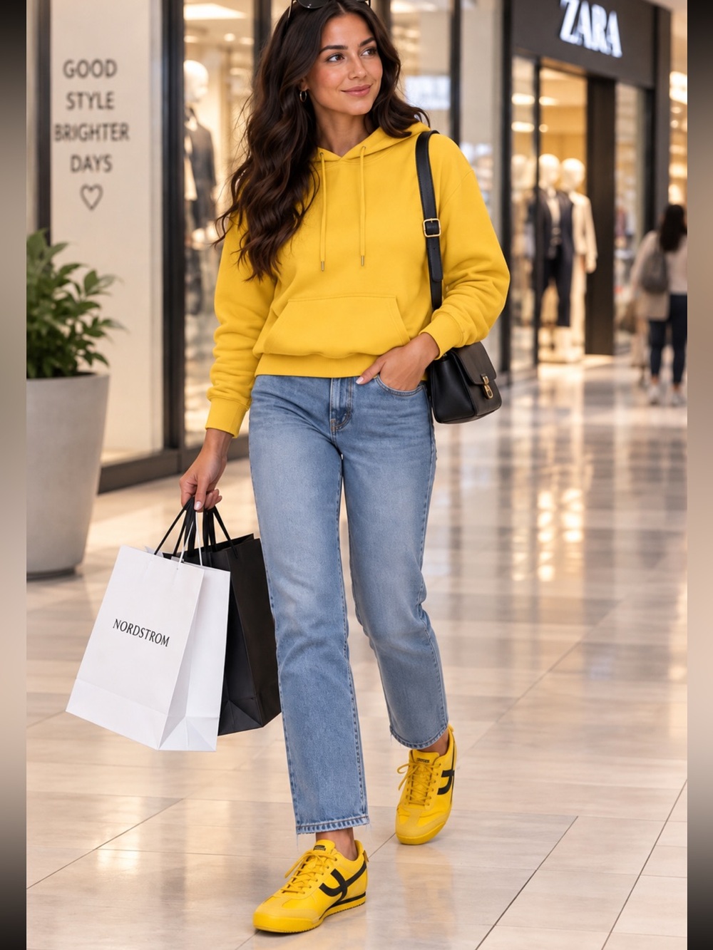 Onitsuka Mexico 66 Yellow LOOK Sneakers with soft Cow Suede Black Stripes.